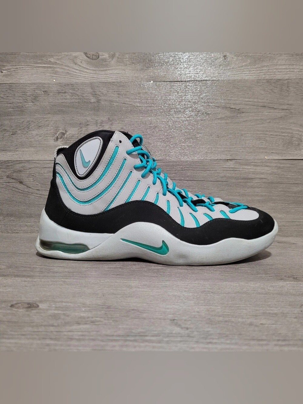 Nike Air Bakin Tim Hardaway Wolf Grey Turbo Green Mens Size 14 Retro Basketball